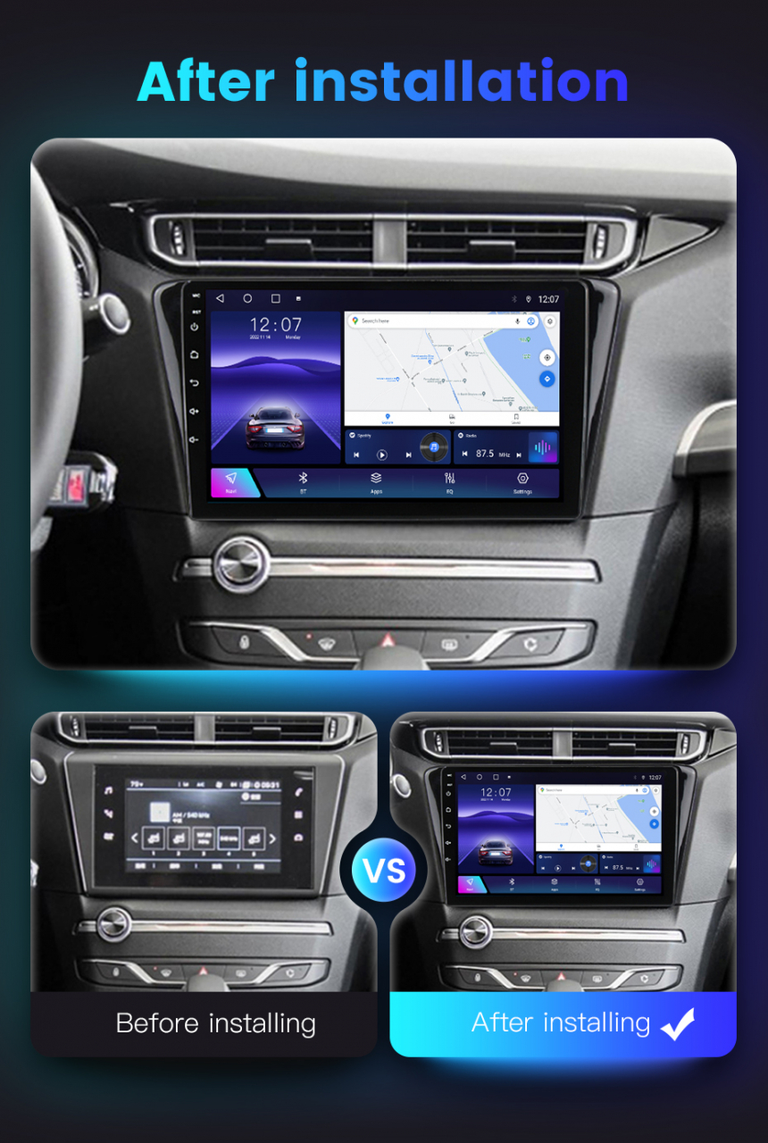 Navigatie dedicata Peugeot 408 2014-2018, 4 GB RAM 32 ROM, Android 13, Display QLED, 10", DSP, Carplay, Android Auto, Internet, Youtube , Waze , WI-FI , USB , Bluetooth [9]