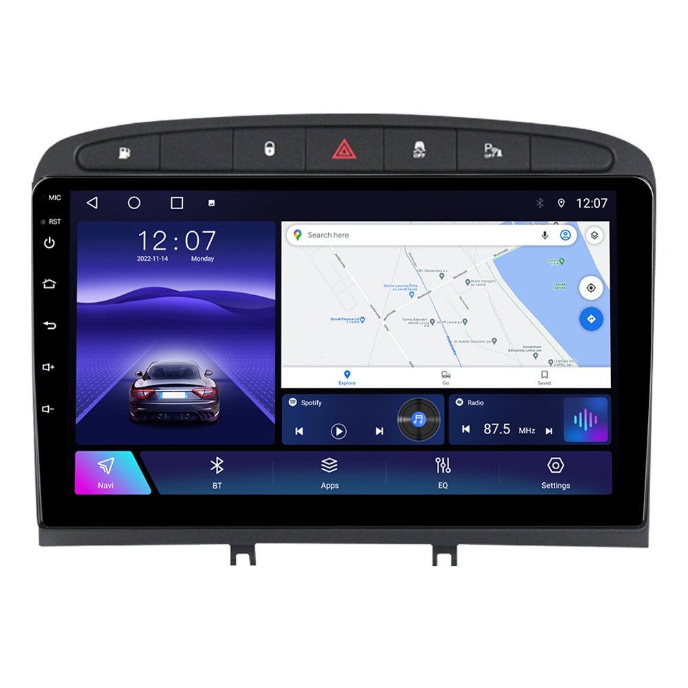 Navigatie dedicata Peugeot 408 Black, 4GB RAM 64GB ROM, Octacore, Android 13, Display QLED 9", DSP, Carplay, Android Auto, Internet, Youtube, Waze, WIFI, Bluetooth [2]