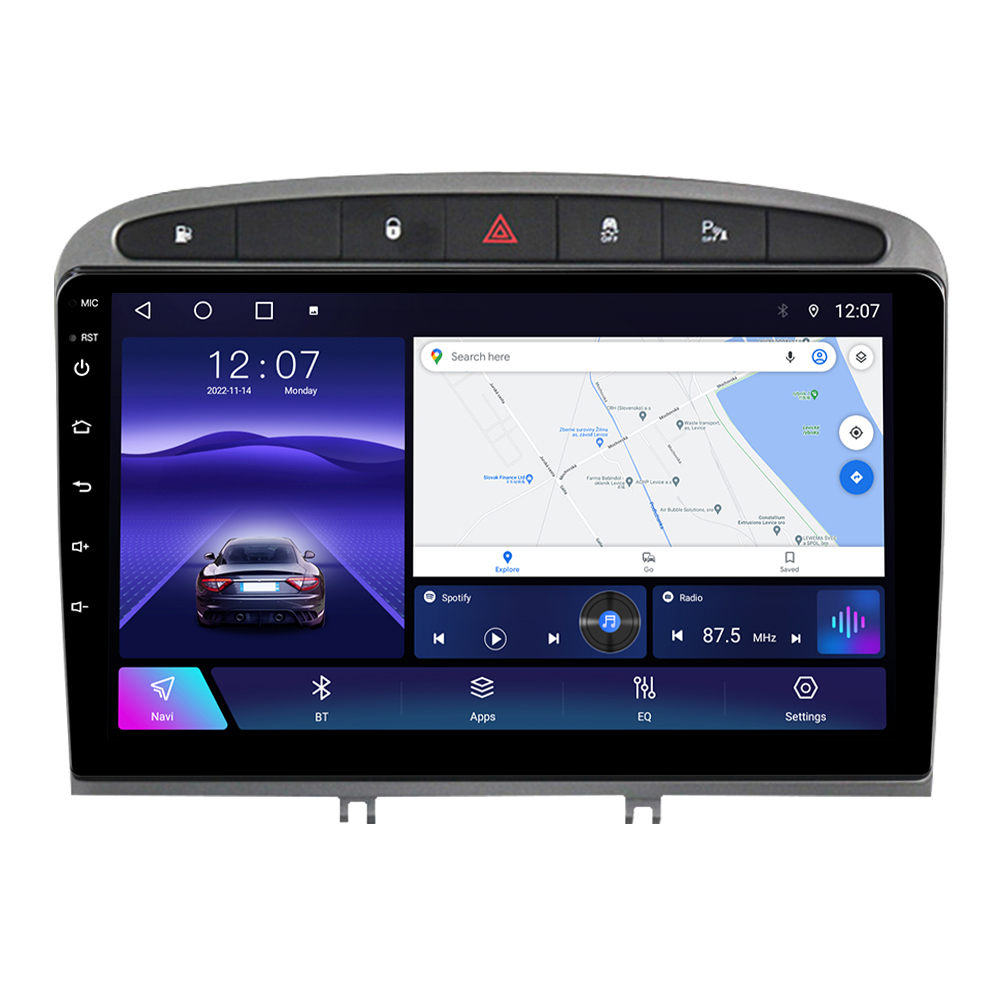 Navigatie dedicata Peugeot 408 GRAY, 4GB RAM 32GB ROM, Android 13, Display 9 " , Internet ,Aplicatii , Waze , WI-FI , USB , Bluetooth , Mirrorlink [2]