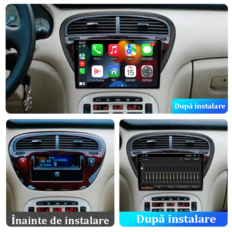 Navigatie dedicata Peugeot 607 2004-2010, 12GB RAM 256GB ROM, Android 13, Rezolutie 2K, Display QLED, 9", DSP, Carplay, Android Auto, Internet, Youtube, Waze, Wi Fi, USB [5]