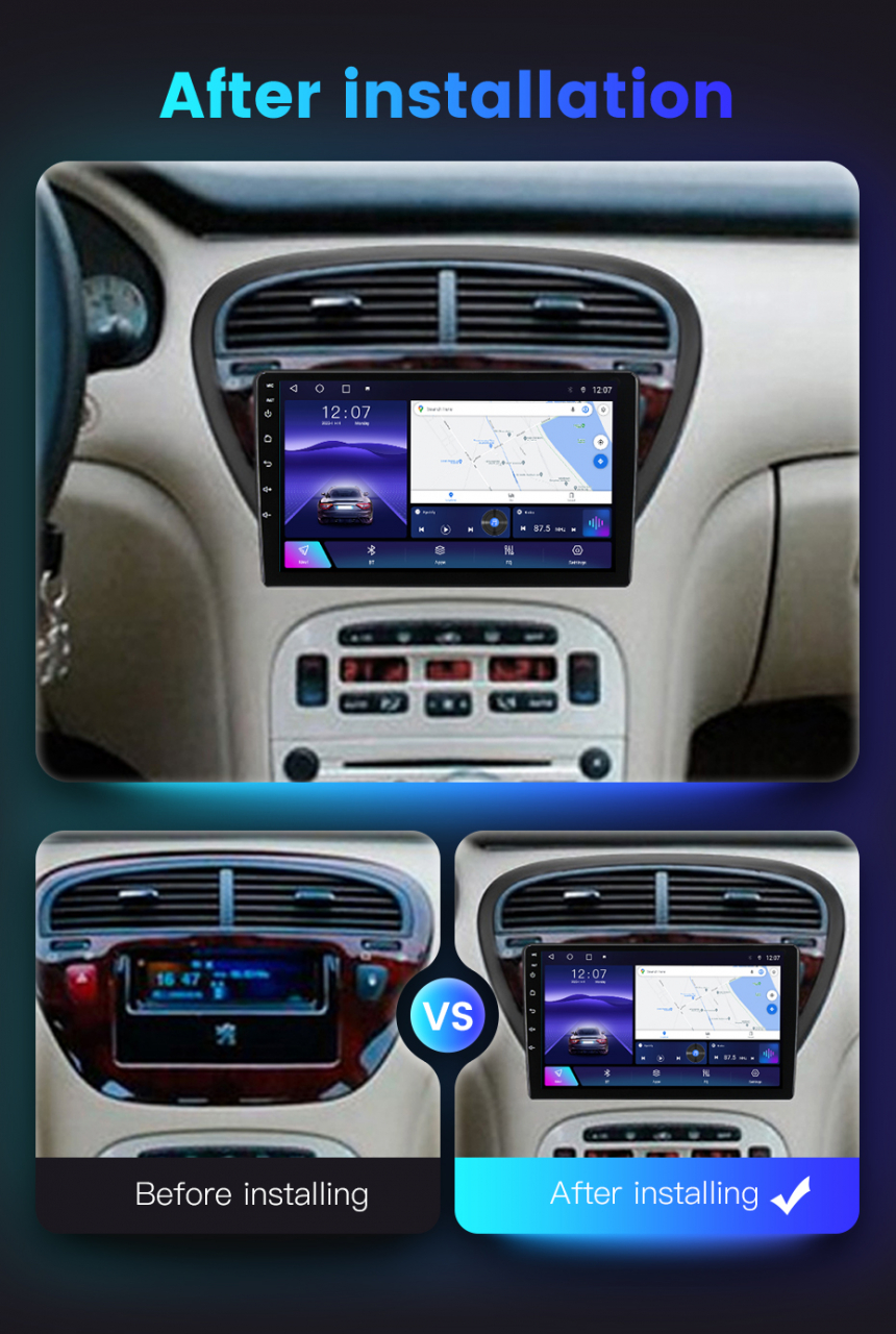 (Resigilata) Navigatie dedicata Peugeot 607 2004-2010, 2GB RAM 32GB ROM, Quad Core, Display 9" IPS Full HD, Carplay, Android 13, Bluetooth, Magazin Play, Suport camere AHD [7]