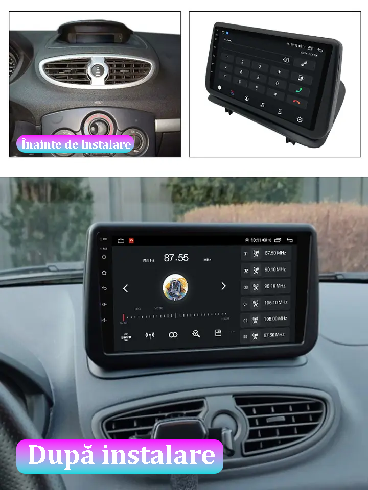 (Resigilata) Navigatie dedicata Renault Clio3 2006-2019, 2GB RAM 32GB ROM, Quad Core, Display 9" IPS Full HD, Carplay, Android 13, Bluetooth, Magazin Play, Suport camere AHD [5]