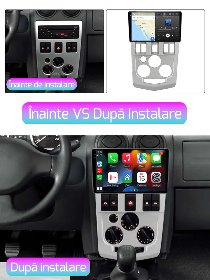 Navigatie dedicata Renault L90 2004-2009, 12GB RAM 256GB ROM, Android 13, Rezolutie 2K, Display QLED, 9", DSP, Carplay, Android Auto, Internet, Youtube, Waze, Wi Fi, USB [5]
