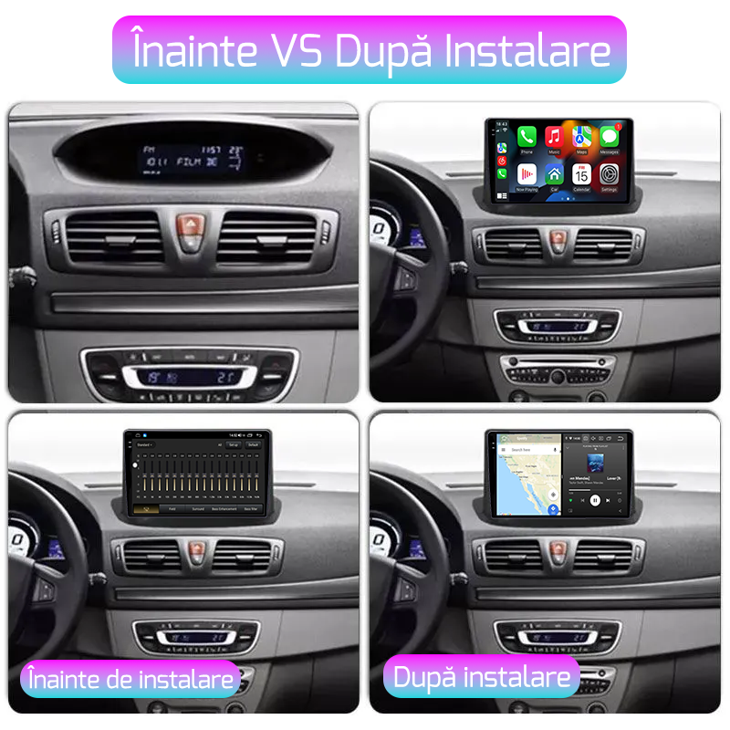 Navigatie dedicata Renault Megane 3 2008-2014, 12GB RAM 256GB ROM, Android 13, Rezolutie 2K, Display QLED, 9", DSP, Carplay, Android Auto, Internet, Youtube, Waze, Wi Fi, USB [5]