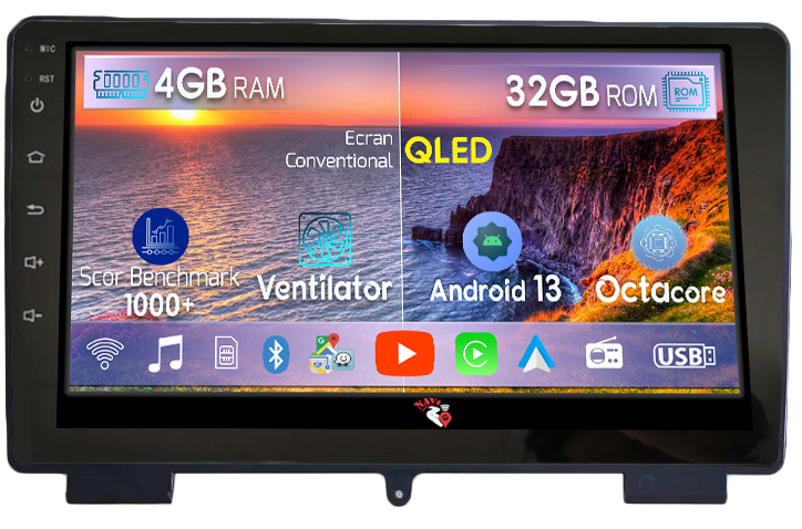 Navigatie dedicata Rohens Coupe 2009-2011, 4GB RAM 32GB ROM, Android 13, Display 9 " , Internet, Aplicatii, Waze, WI-FI, USB, Bluetooth, Mirrorlink [1]