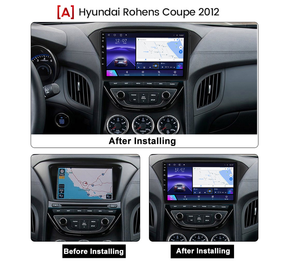 (Resigilata) Navigatie dedicata Rohens Coupe 2012 , 2GB RAM 32GB ROM, Quad Core, Display 9" IPS Full HD, Carplay, Android 13, Bluetooth, Magazin Play, Suport camere AHD [8]