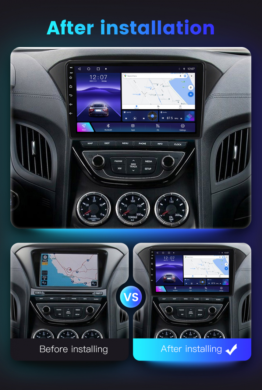 (Resigilata) Navigatie dedicata Rohens Coupe 2012 , 2GB RAM 32GB ROM, Quad Core, Display 9" IPS Full HD, Carplay, Android 13, Bluetooth, Magazin Play, Suport camere AHD [10]