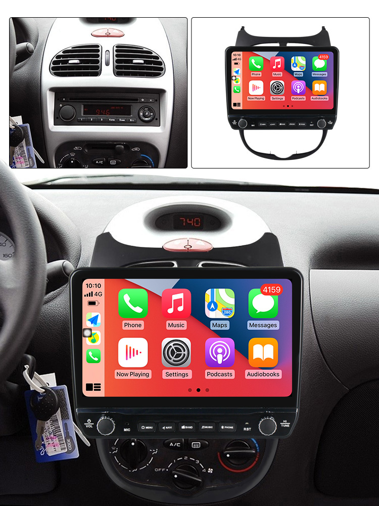 Navigatie dedicata Peugeot 206 2004-2008 cu butoane rotative model 2024, 9 Inch, 2GB RAM 32GB ROM, Quadcore, Android 13, WiFi, Bluetooth, Magazin Play [4]