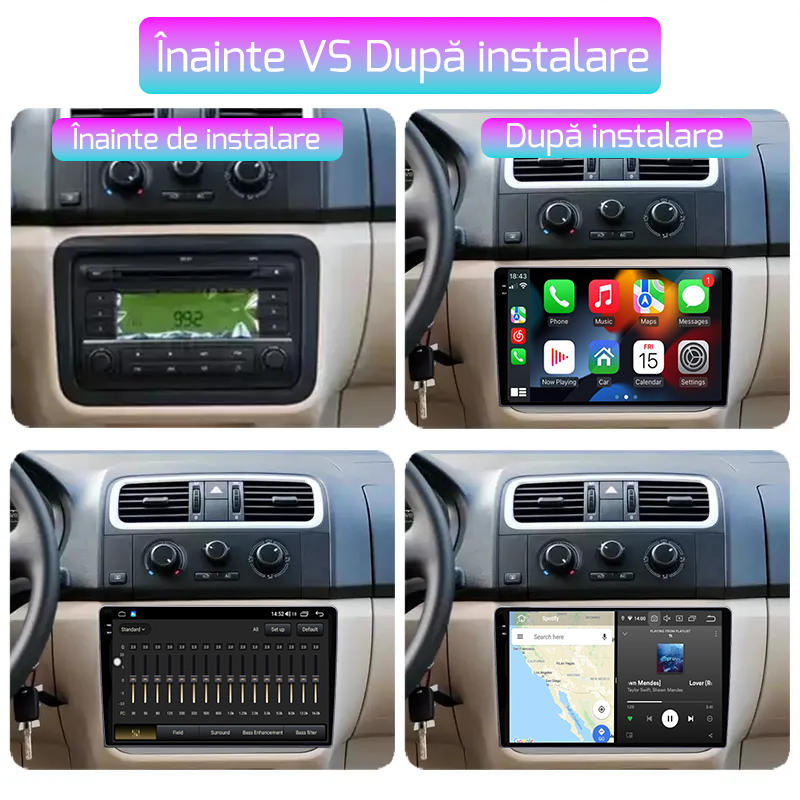 Navigatie dedicata Skoda Fabia 2007-2014, 12GB RAM 256GB ROM, Android 13, Rezolutie 2K, Display QLED, 10", DSP, Carplay, Android Auto, Internet, Youtube, Waze, Wi Fi, USB [5]