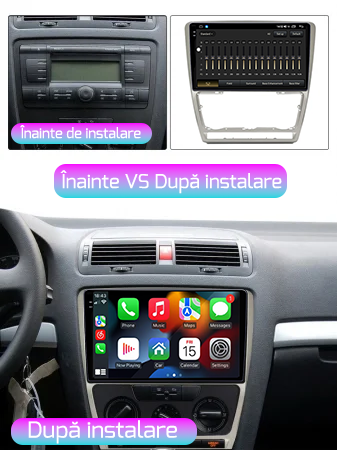 Navigatie dedicata Skoda Octavia 2, 12GB RAM 256GB ROM, Android 13, Rezolutie 2K, Display QLED, 10", DSP, Carplay, Android Auto, Internet, Youtube, Waze, Wi Fi, USB [3]