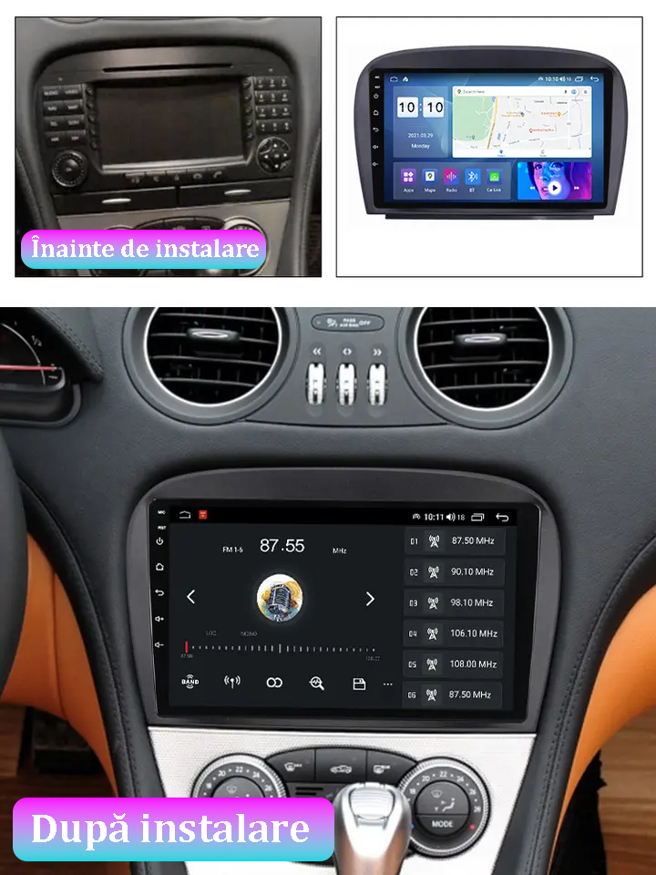 Navigatie dedicata Smart Fortwo 2016, 4GB RAM 64GB ROM, Octacore, Android 13, Display QLED 9", DSP, Carplay, Android Auto, Internet, Youtube, Waze, WIFI, Bluetooth [5]