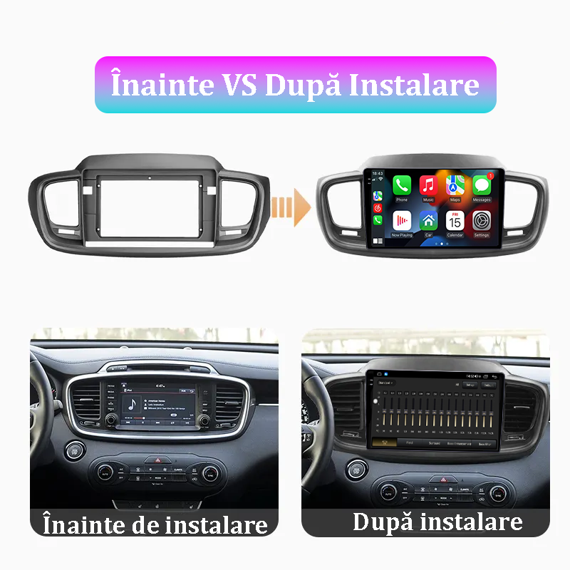 Navigatie dedicata Sorento 2014-2017, 12GB RAM 256GB ROM, Android 13, Rezolutie 2K, Display QLED, 10", DSP, Carplay, Android Auto, Internet, Youtube, Waze, Wi Fi, USB [5]