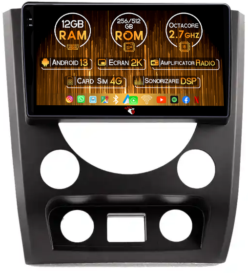 Navigatie dedicata SsangYong Rexton W 2014-2016, 12GB RAM 256GB ROM, Android 13, Rezolutie 2K, Display QLED, 9", DSP, Carplay, Android Auto, Internet, Youtube, Waze, Wi Fi, USB [1]