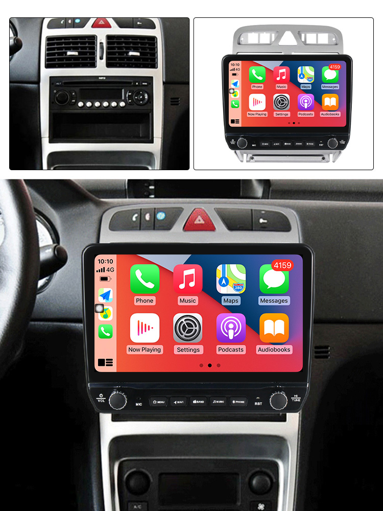 Navigatie dedicata Peugeot 307 2004-2013 cu butoane rotative model 2024, 4 GB RAM 64 ROM, Quadcore, Android 13, Display QLED, 9", DSP, Carplay, Android Auto, Internet, Youtube , Waze , WI-FI [4]