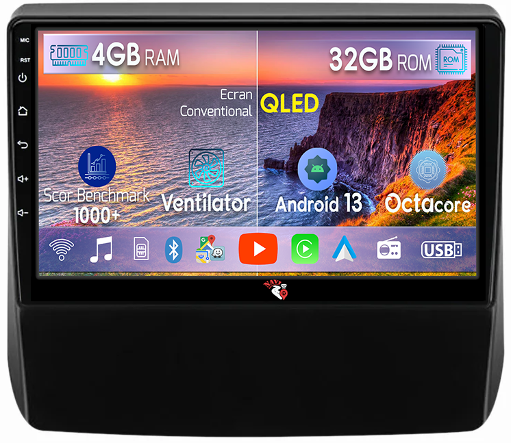 Navigatie dedicata Subaru Forester 2018-2021, 4 GB RAM 32 ROM, Android 13, Display QLED, 9", DSP, Carplay, Android Auto, Internet, Youtube , Waze , WI-FI , USB [1]
