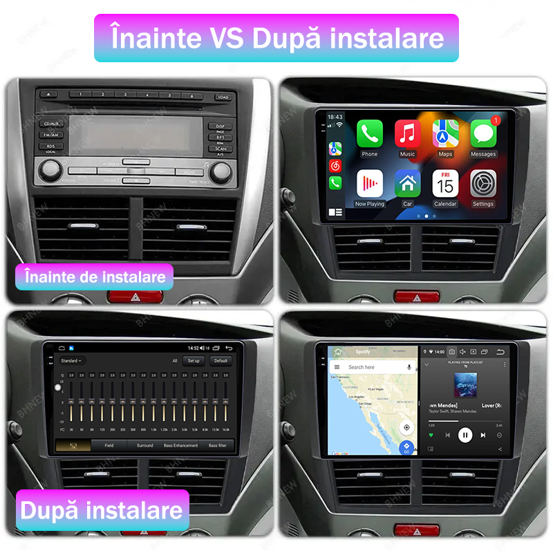 Navigatie dedicata Subaru Forester 3 2007-2013, 12GB RAM 256GB ROM, Android 13, Rezolutie 2K, Display QLED, 9", DSP, Carplay, Android Auto, Internet, Youtube, Waze, Wi Fi, USB [3]