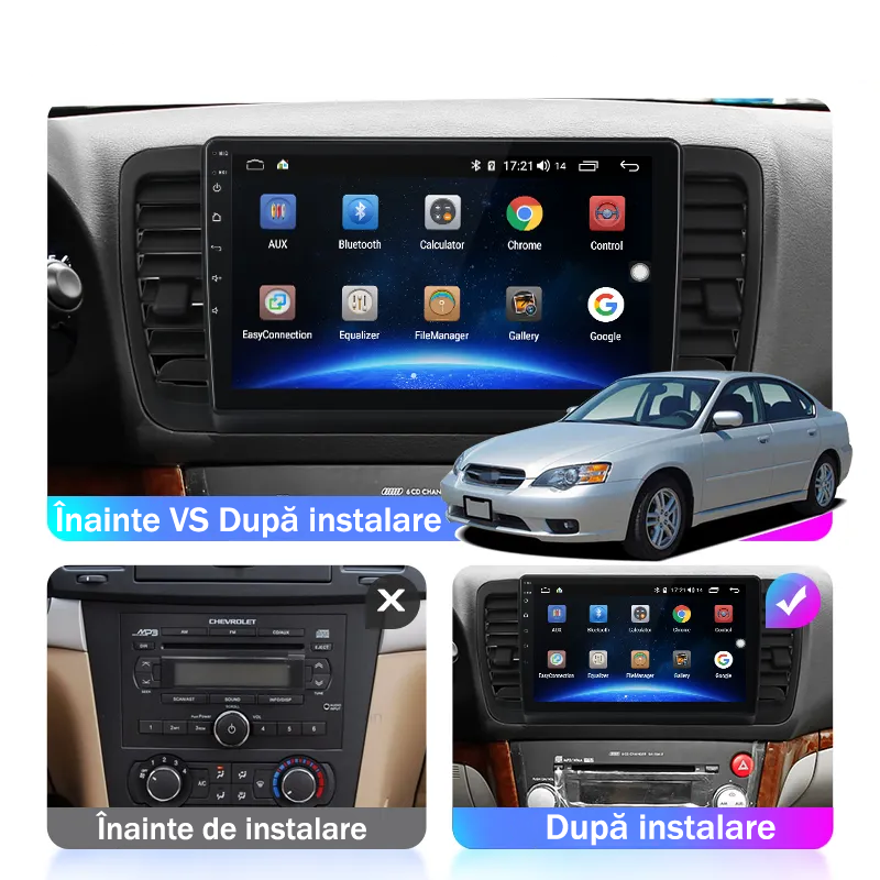 (Resigilata) Navigatie dedicata Subaru Legacy Outback 2003-2009, 2GB RAM 32GB ROM, Quad Core, Display 9" IPS Full HD, Carplay, Android 13, Bluetooth, Magazin Play, Suport camere AHD [6]