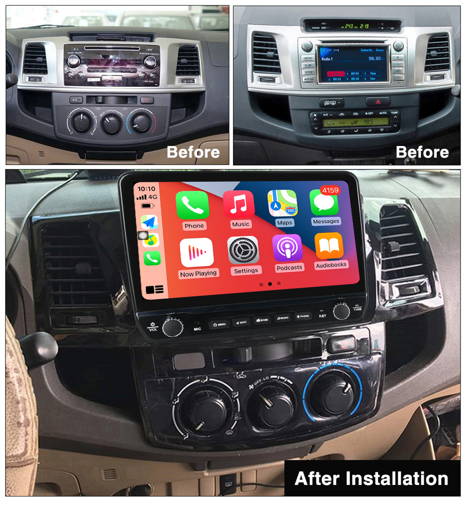 Navigatie dedicata Fortuner Hilux 2004-2014 cu butoane rotative model 2024, 9 Inch, 2GB RAM 32GB ROM, Quadcore, Android 13, WiFi, Bluetooth, Magazin Play [5]
