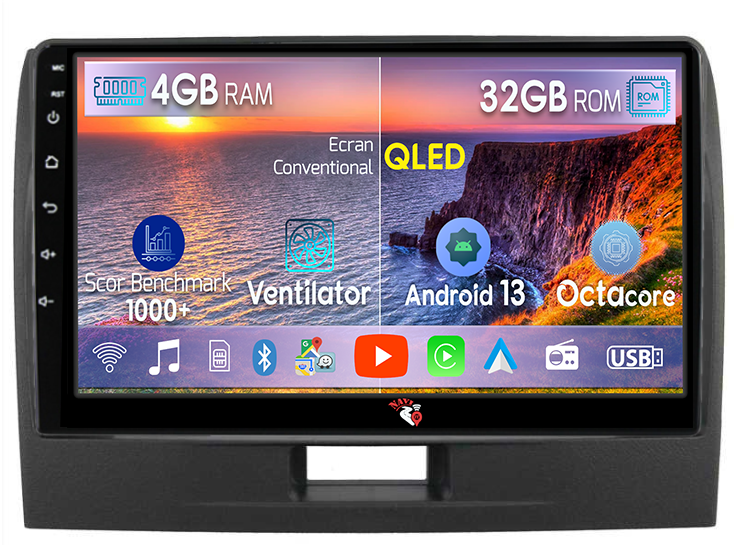 Navigatie dedicata Suzuki Wagonr 2010-2018, 4 GB RAM 32GB ROM, Android 13, Display QLED, 9", DSP, Carplay, Android Auto, Internet, Youtube , Waze , WI-FI , USB , Bluetooth [1]