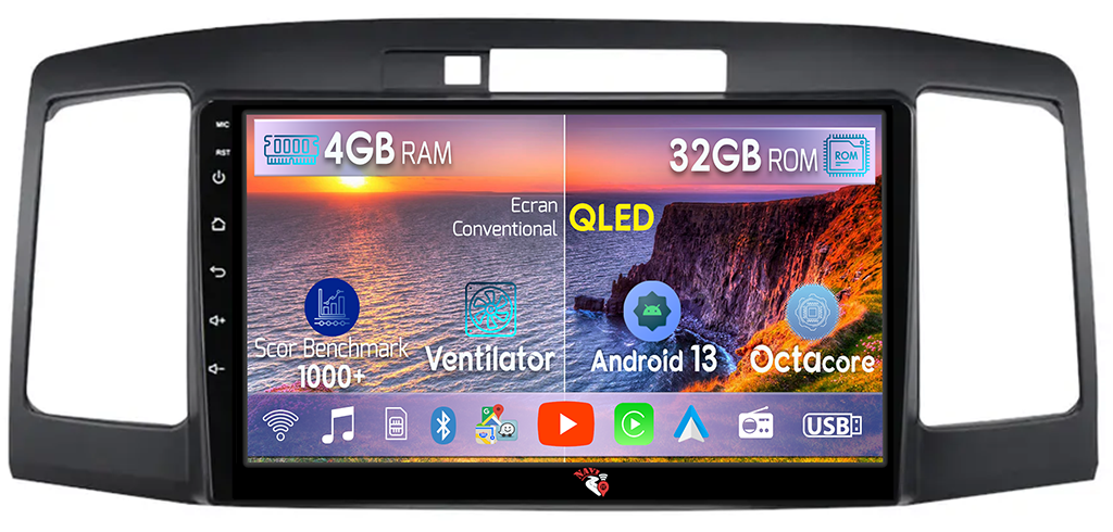 Navigatie dedicata Toyota Allion Premio 2001-2007, 4GB RAM 32GB ROM, Android 13, Display 9 " , Internet, Aplicatii, Waze, WI-FI, USB, Bluetooth, Mirrorlink [1]