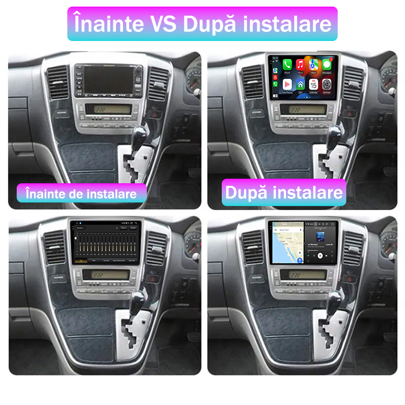 Navigatie dedicata Toyota Alphard 2002-2008, 12GB RAM 256GB ROM, Android 13, Rezolutie 2K, Display QLED, 9", DSP, Carplay, Android Auto, Internet, Youtube, Waze, Wi Fi, USB [3]