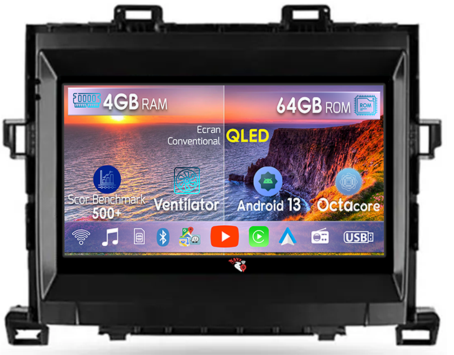 Navigatie dedicata Toyota Alphard 2008-2014, 4GB RAM 64GB ROM, Octacore, Android 13, Display QLED 9", DSP, Carplay, Android Auto, Internet, Youtube, Waze, WIFI, Bluetooth [1]