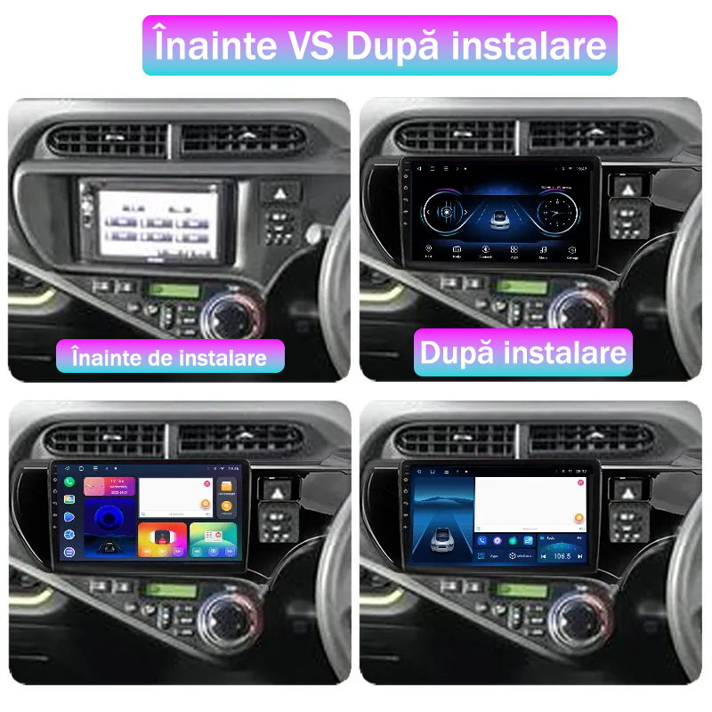 Navigatie dedicata Toyota Aqua 2011-2017 Right, 4GB RAM 32GB ROM, Android 13, Display 9 " , Internet, Aplicatii, Waze, WI-FI, USB, Bluetooth, Mirrorlink [6]