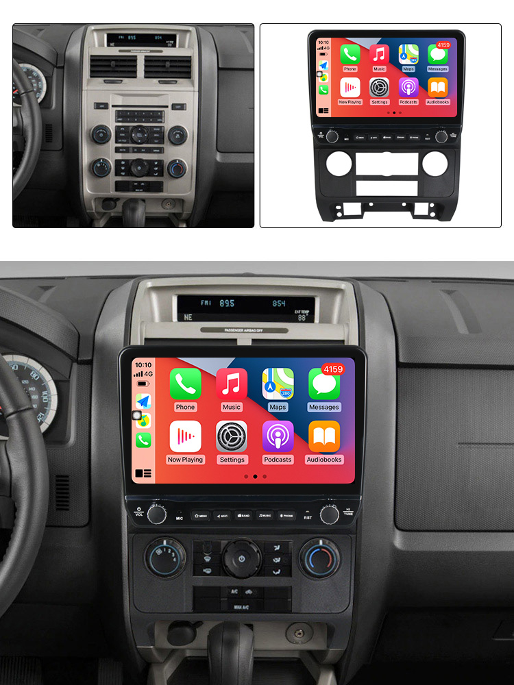 Navigatie dedicata Ford Escape 2007-2012 cu butoane rotative model 2024, 4 GB RAM 64 ROM, Quadcore, Android 13, Display QLED, 9", DSP, Carplay, Android Auto, Internet, Youtube , Waze , WI-FI [3]