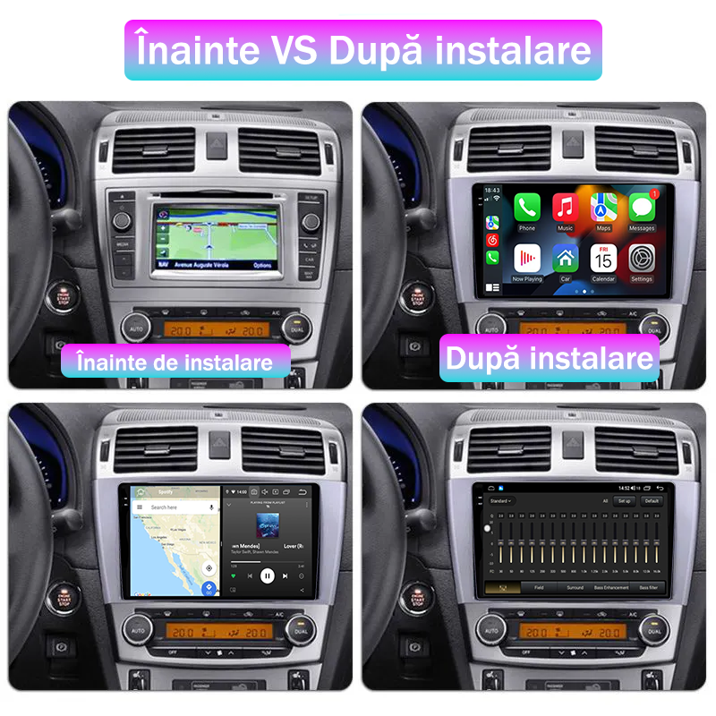 Navigatie dedicata Toyota Avensis 2011-2015, 12GB RAM 256GB ROM, Android 13, Rezolutie 2K, Display QLED, 9", DSP, Carplay, Android Auto, Internet, Youtube, Waze, Wi Fi, USB [5]