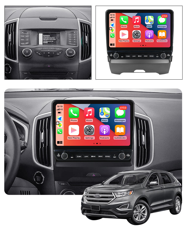 Navigatie dedicata Edge 2015-2018 cu butoane rotative model 2024, 4 GB RAM 64 ROM, Quadcore, Android 13, Display QLED, 9", DSP, Carplay, Android Auto, Internet, Youtube , Waze , WI-FI [3]