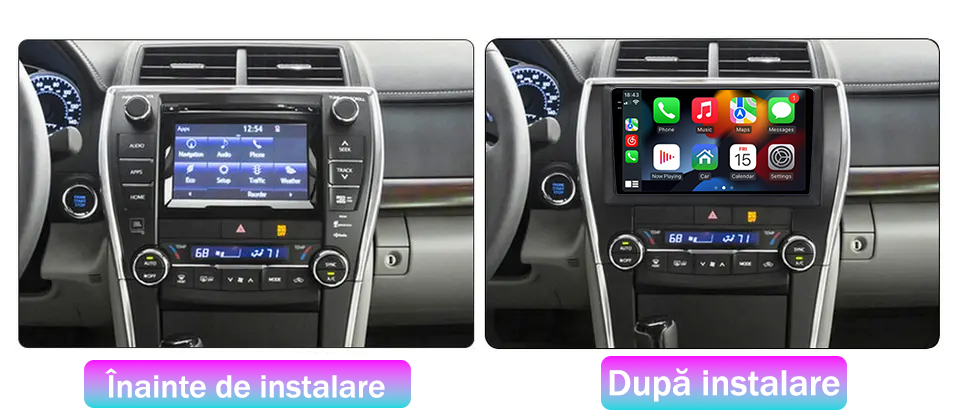 Navigatie dedicata Toyota Camry 2014-2017, 12GB RAM 256GB ROM, Android 13, Rezolutie 2K, Display QLED, 10", DSP, Carplay, Android Auto, Internet, Youtube, Waze, Wi Fi, USB [5]
