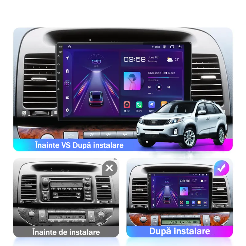 Navigatie dedicata Toyota Camry 5 (2001-2006), 9 Inch, 4GB RAM 32 GB ROM, Octacore, QLED, DSP, RDS, 4G, Android 13, WI-FI, Bluetooth, Magazin Play [5]