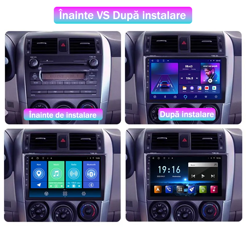 (Resigilata) Navigatie dedicata Toyota Corolla ( 2006 - 2013 ), 2GB RAM 32GB ROM, Quad Core, Display 9" IPS Full HD, Carplay, Android 13, Bluetooth, Magazin Play, Suport camere AHD [4]