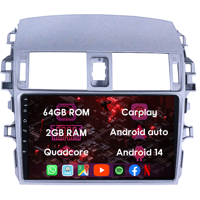 (Resigilata) Navigatie dedicata Toyota Corolla ( 2006 - 2013 ), 2GB RAM 32GB ROM, Quad Core, Display 9" IPS Full HD, Carplay, Android 13, Bluetooth, Magazin Play, Suport camere AHD [8]