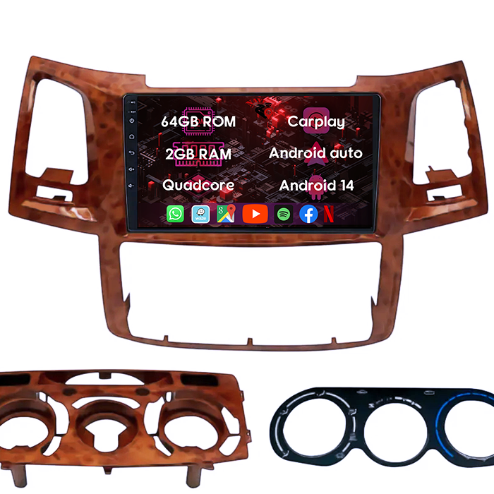 (Resigilata) Navigatie dedicata Toyota Fortuner Hilux 2004-2014, 2GB RAM 32GB ROM, Quad Core, Display 9" IPS Full HD, Carplay, Android 13, Bluetooth, Magazin Play, Suport camere AHD [6]