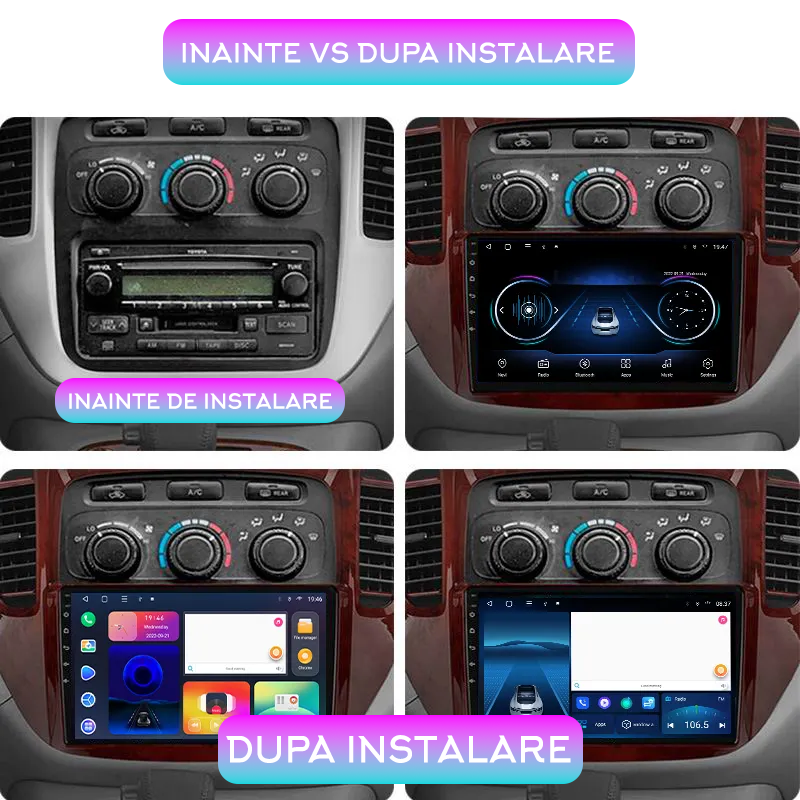 Navigatie dedicata Toyota Highlander 2000-2007, 4GB RAM 64GB ROM, Octacore, Android 13, Display QLED 9", DSP, Carplay, Android Auto, Internet, Youtube, Waze, WIFI, Bluetooth [8]