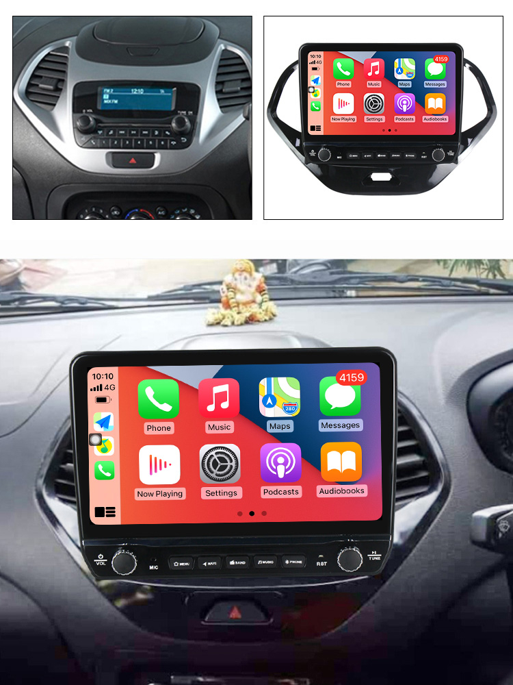 Navigatie dedicata Figo 2015-2018 cu butoane rotative model 2024, 9 Inch, 2GB RAM 32GB ROM, Quadcore, Android 13, WiFi, Bluetooth, Magazin Play [4]