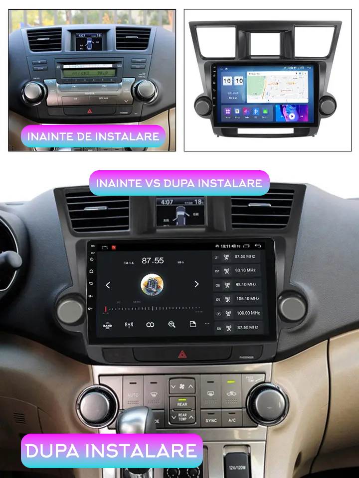 (Resigilata) Navigatie dedicata Toyota Highlander ( 2009 - 2014 ), 2GB RAM 32GB ROM, Quad Core, Display 10" IPS Full HD, Carplay, Android 13, Bluetooth, Magazin Play, Suport camere AHD [4]