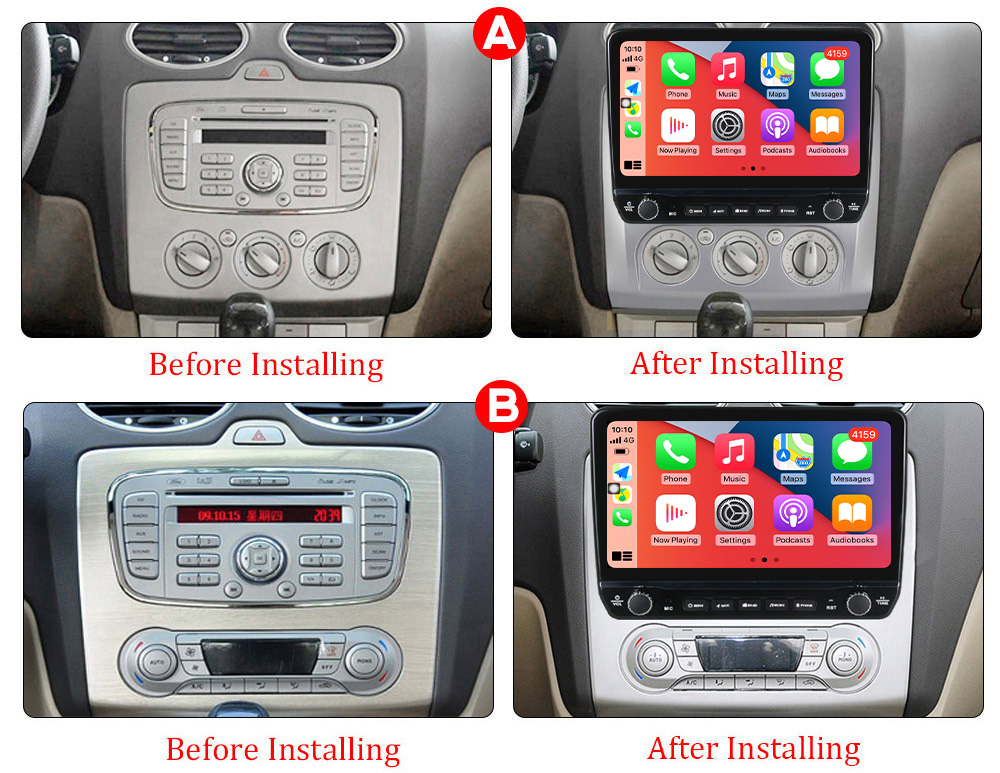 Navigatie dedicata Focus 2 2004-2011 cu butoane rotative model 2024, 9 Inch, 2GB RAM 32GB ROM, Quadcore, Android 13, WiFi, Bluetooth, Magazin Play [6]