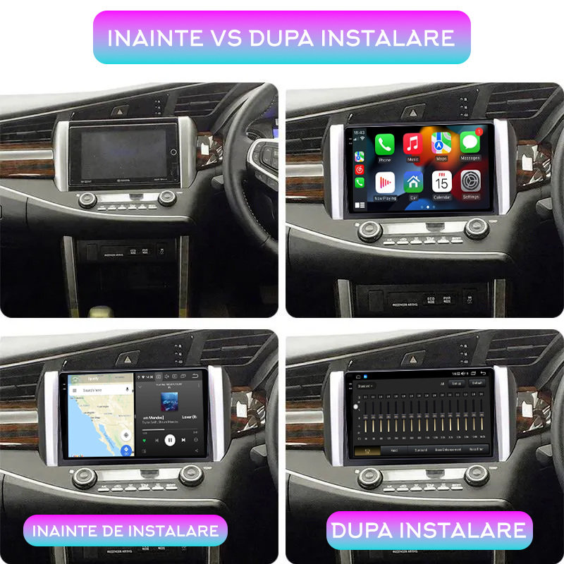 Navigatie dedicata Toyota Innova 2015-2017, 12GB RAM 256GB ROM, Android 13, Rezolutie 2K, Display QLED, 9", DSP, Carplay, Android Auto, Internet, Youtube, Waze, Wi Fi, USB [5]