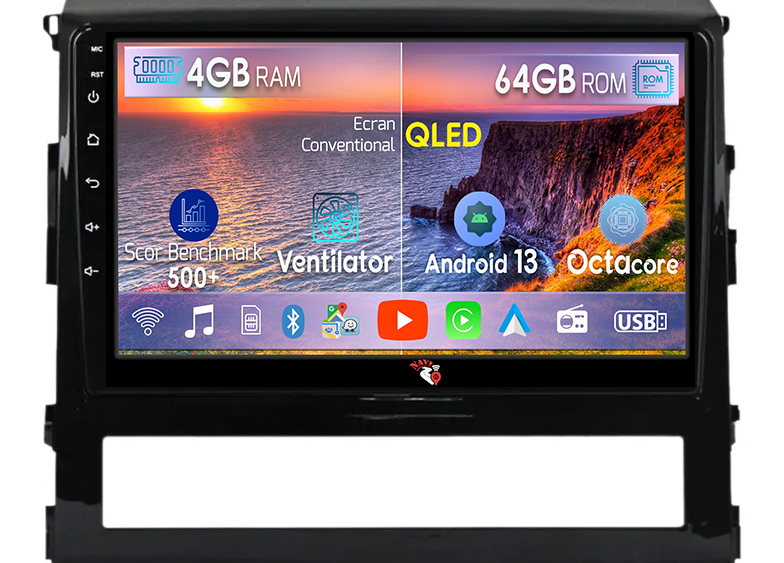 Navigatie dedicata Toyota Land Cruiser 200 2015-2018, 4GB RAM 64GB ROM, Octacore, Android 13, Display QLED 9", DSP, Carplay, Android Auto, Internet, Youtube, Waze, WIFI, Bluetooth [1]