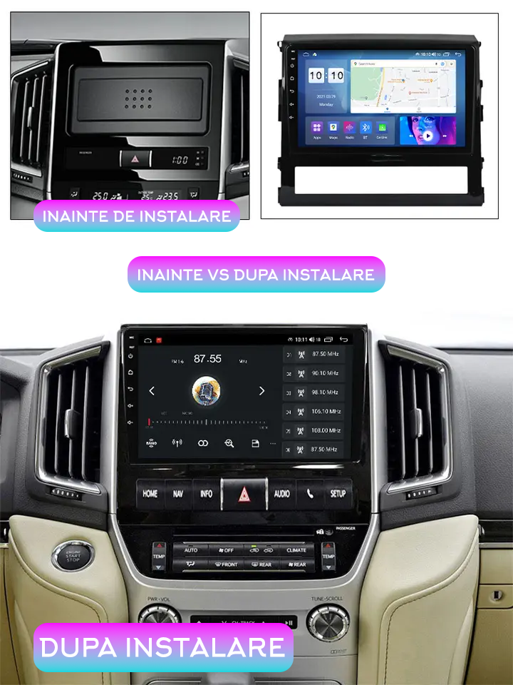 (Resigilata) Navigatie dedicata Toyota Land Cruiser ( 2015 + ), 2GB RAM 32GB ROM, Quad Core, Display 9" IPS Full HD, Carplay, Android 13, Bluetooth, Magazin Play, Suport camere AHD [4]