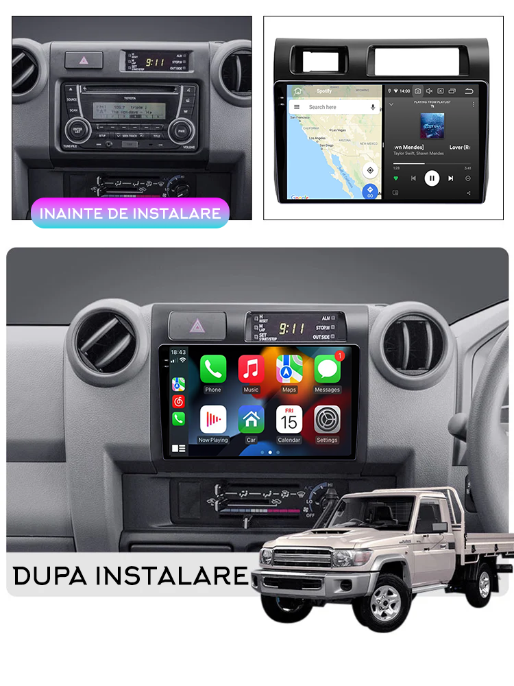 Navigatie dedicata Toyota Land Cruiser LC 2007-2020, 12GB RAM 256GB ROM, Android 13, Rezolutie 2K, Display QLED, 9", DSP, Carplay, Android Auto, Internet, Youtube, Waze, Wi Fi, US [5]