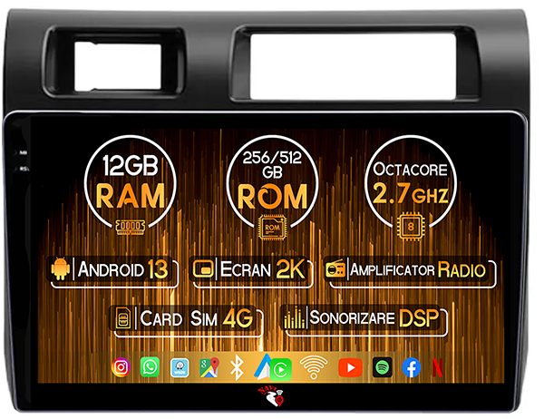 Navigatie dedicata Toyota Land Cruiser LC 2007-2020, 12GB RAM 256GB ROM, Android 13, Rezolutie 2K, Display QLED, 9", DSP, Carplay, Android Auto, Internet, Youtube, Waze, Wi Fi, US [1]