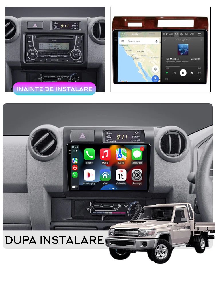 Navigatie dedicata Toyota Land Cruiser LC 2007-2020, 12GB RAM 256GB ROM, Android 13, Rezolutie 2K, Display QLED, 9", DSP, Carplay, Android Auto, Internet, Youtube, Waze, Wi Fi, US [5]