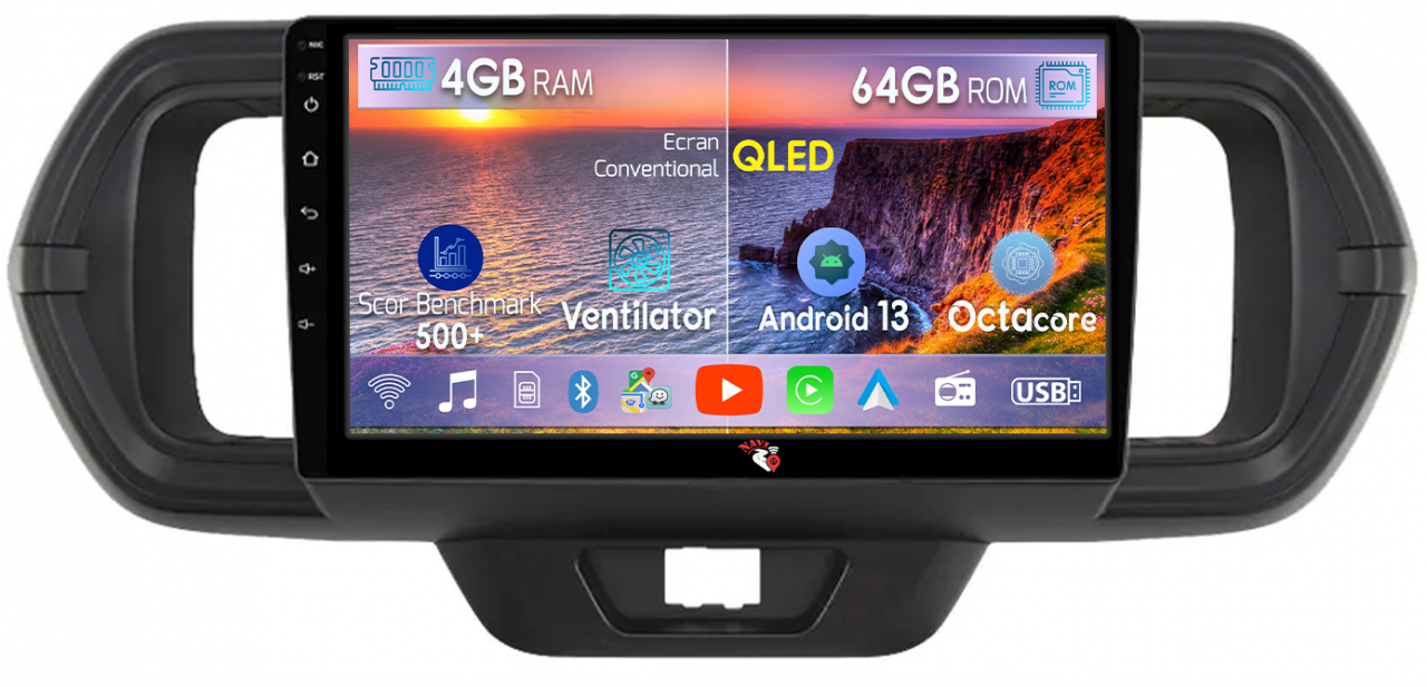 Navigatie dedicata Toyota Passo 2016-2021, 4GB RAM 64GB ROM, Octacore, Android 13, Display QLED 9", DSP, Carplay, Android Auto, Internet, Youtube, Waze, WIFI, Bluetooth [1]