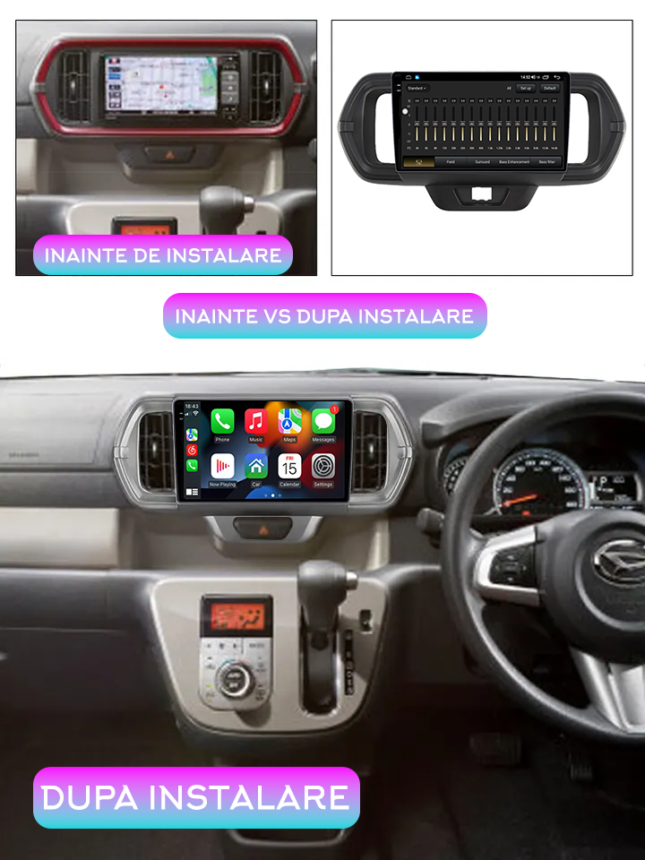 Navigatie dedicata Toyota Passo 2016-2021, 12GB RAM 256GB ROM, Android 13, Rezolutie 2K, Display QLED, 9", DSP, Carplay, Android Auto, Internet, Youtube, Waze, Wi Fi, USB [5]