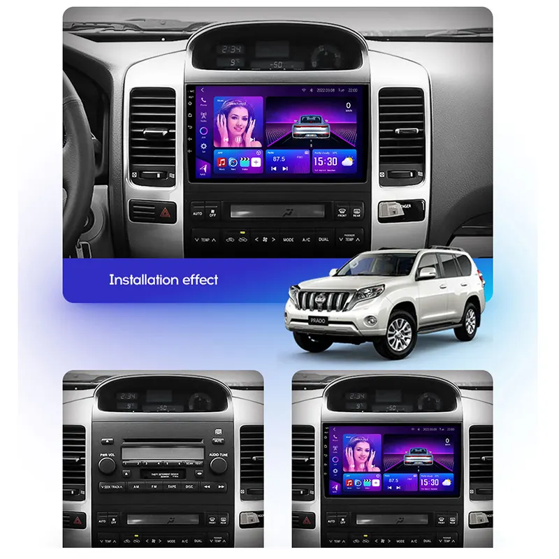 Navigatie dedicata Toyota Prado 2004-2009, 4GB RAM 64GB ROM, Octacore, Android 13, Display QLED 9", DSP, Carplay, Android Auto, Internet, Youtube, Waze, WIFI, Bluetooth [3]