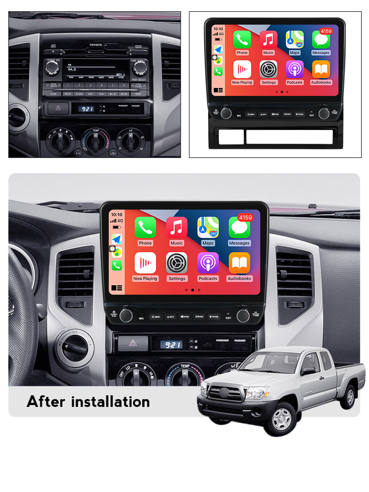 Navigatie dedicata Tacoma Hilux 2005-2013 cu butoane rotative model 2024, 2GB RAM 32GB ROM, Android 13, Display QLED, 9", DSP, Carplay, Android Auto, Internet, Youtube , Waze , WI-FI [4]