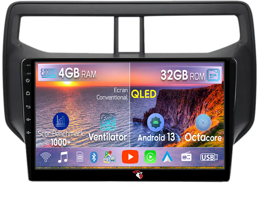 Navigatie dedicata Toyota Rush 2018-2019, 4GB RAM 32GB ROM, Android 13, Display 9 " , Internet, Aplicatii, Waze, WI-FI, USB, Bluetooth, Mirrorlink [1]